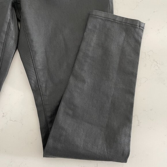 Eileen Fisher 5 Pocket Sleek Coated Waxed Organic Cotton Skinny Jeans Black 8 - Picture 3 of 13